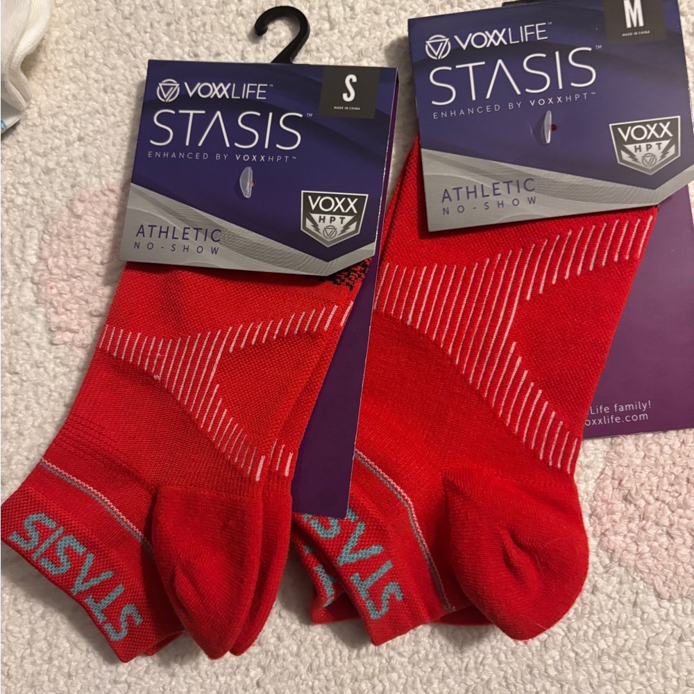 VoxxLife Stasis Red Athletic No-Show Socks